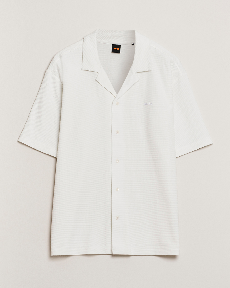 Hombres | Camisas | BOSS ORANGE | Waffle Short Sleeve Shirt Natural
