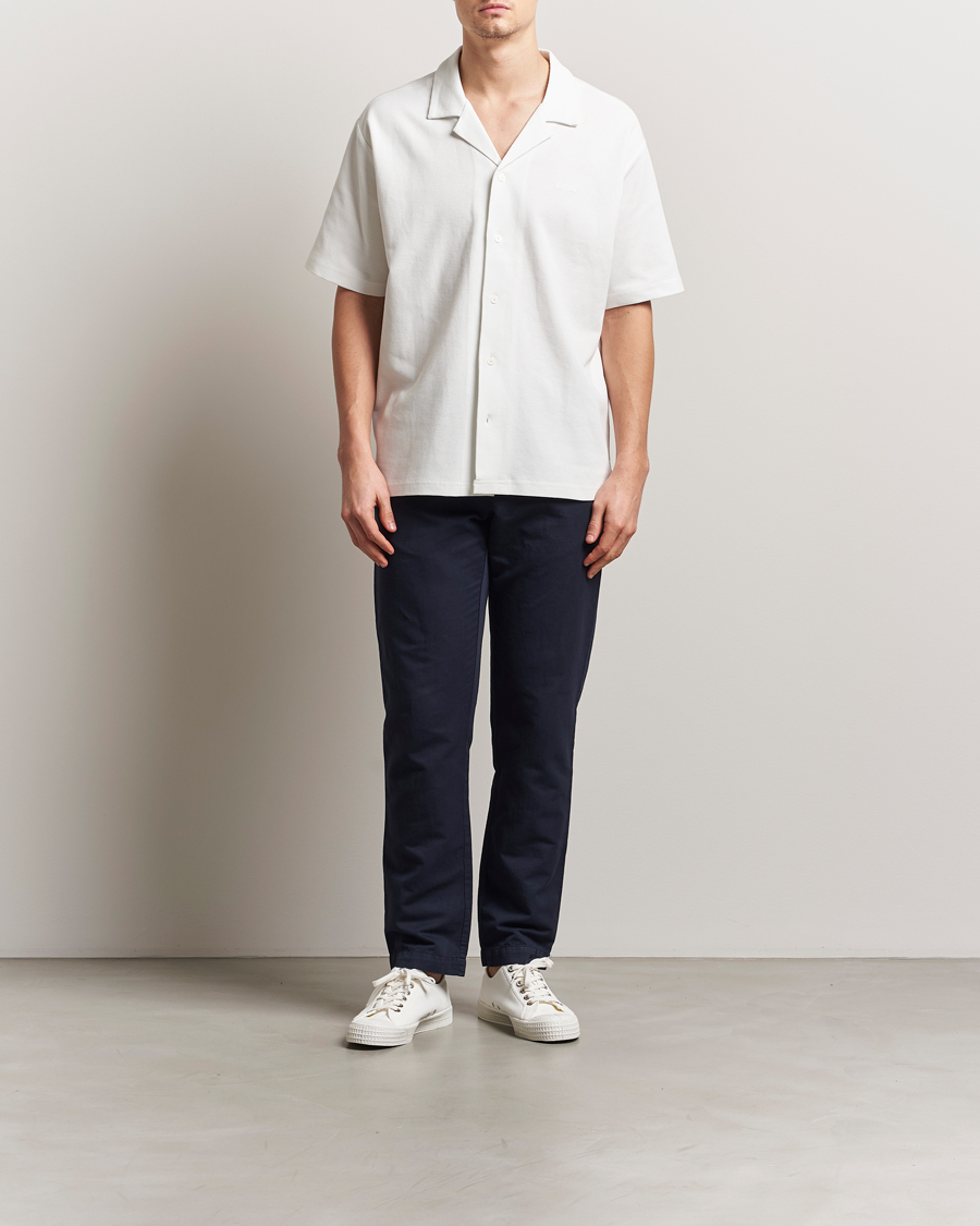 Hombres | Camisas | BOSS ORANGE | Waffle Short Sleeve Shirt Natural