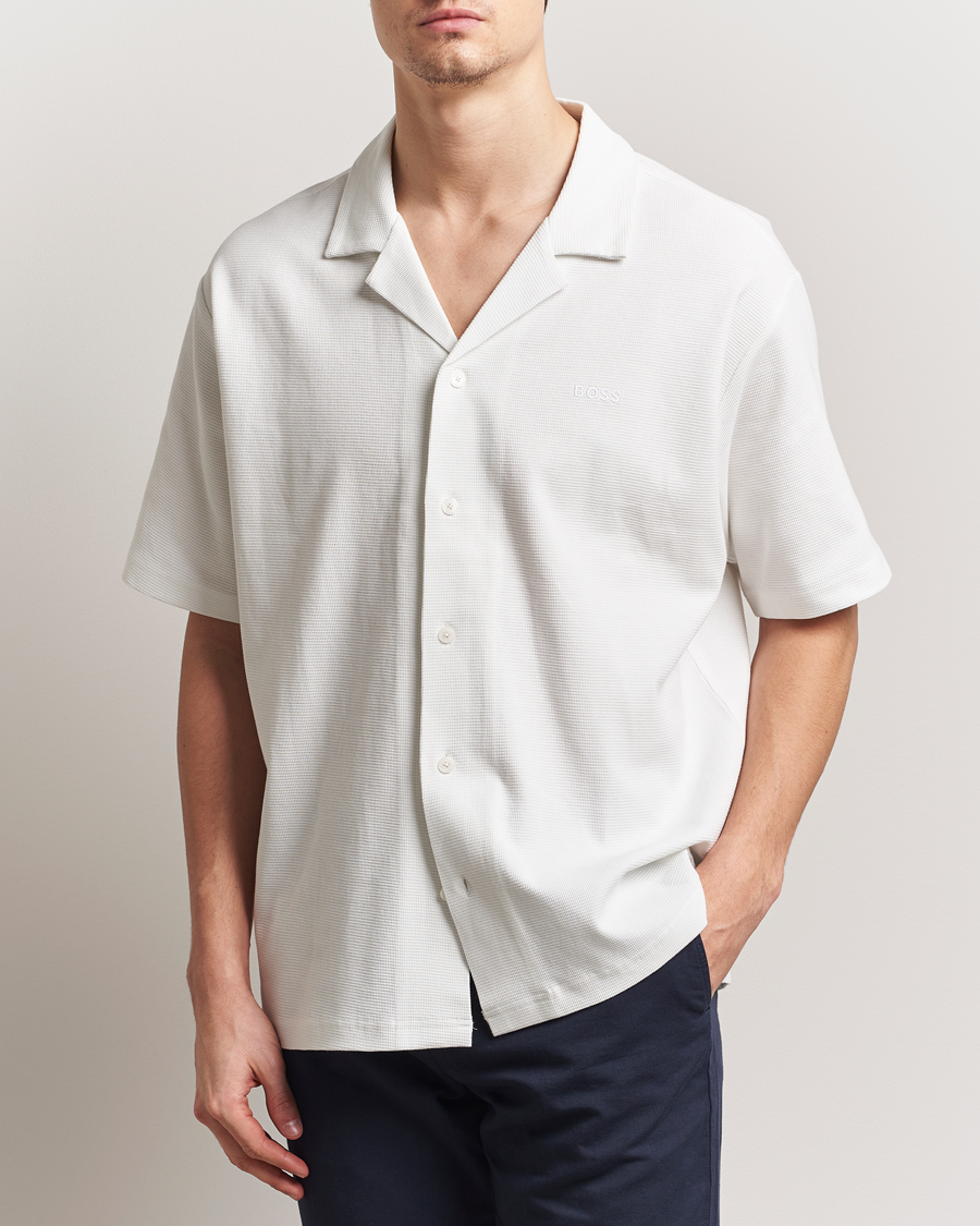 Hombres | Camisas | BOSS ORANGE | Waffle Short Sleeve Shirt Natural