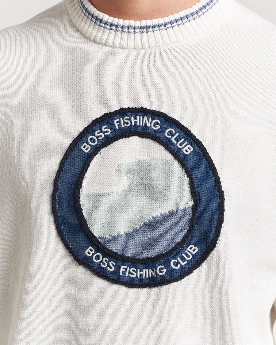 Hombres | Jerséis y prendas de punto | BOSS ORANGE | Klubfish Printed Crew Neck Sweater Natural