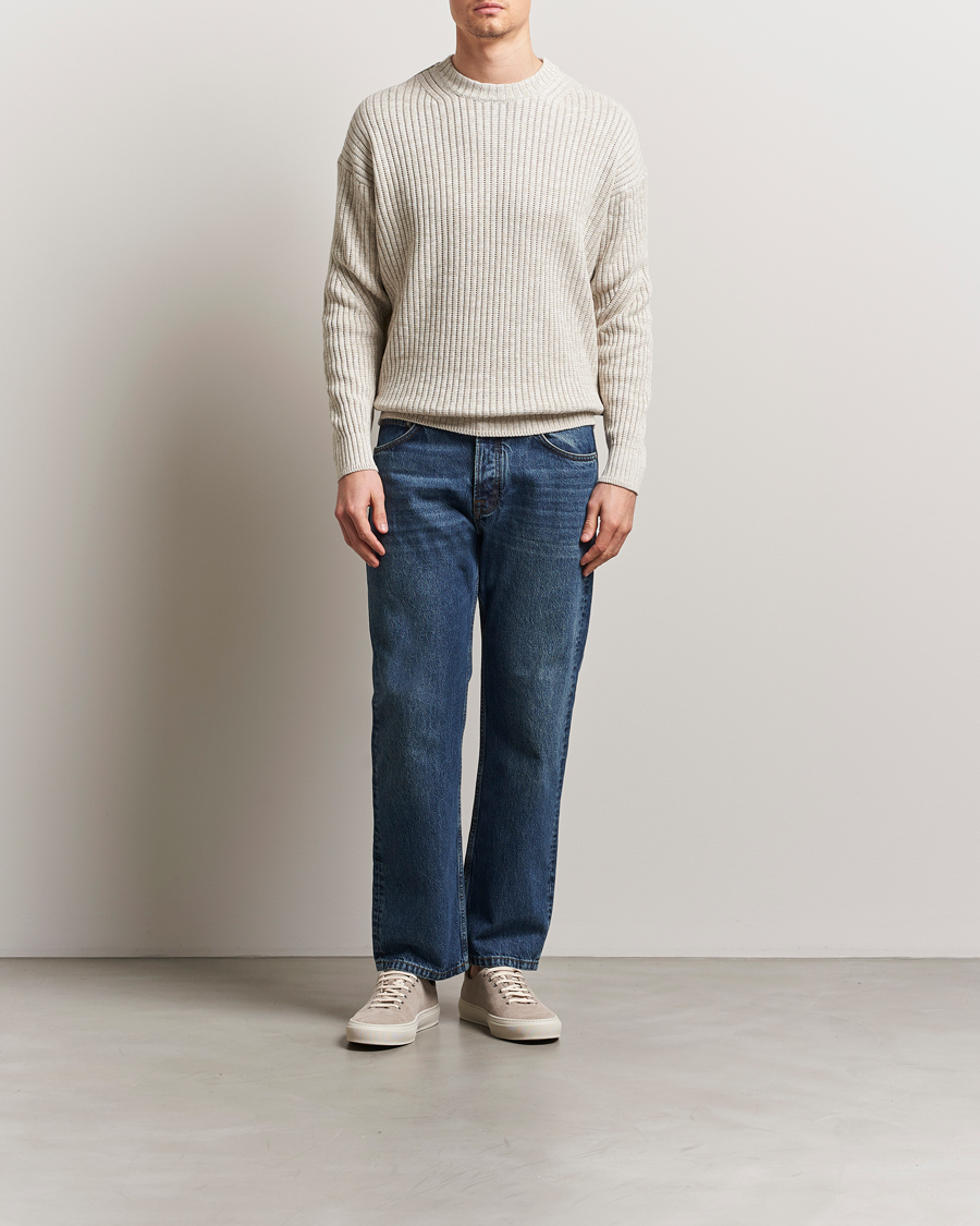 Hombres | Jerséis y prendas de punto | BOSS ORANGE | Kesca Knitted Sweater Light Beige