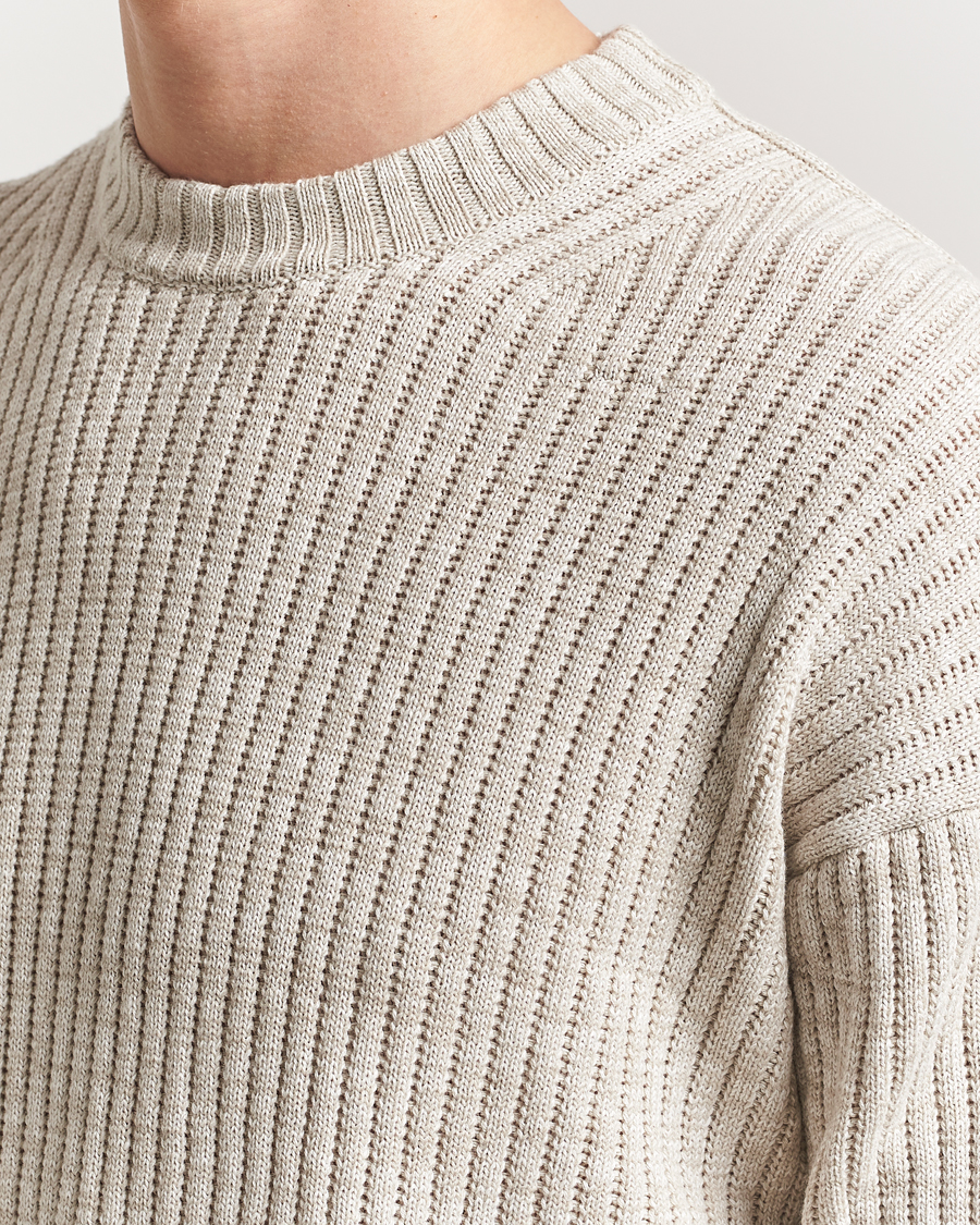 Hombres | Jerséis y prendas de punto | BOSS ORANGE | Kesca Knitted Sweater Light Beige