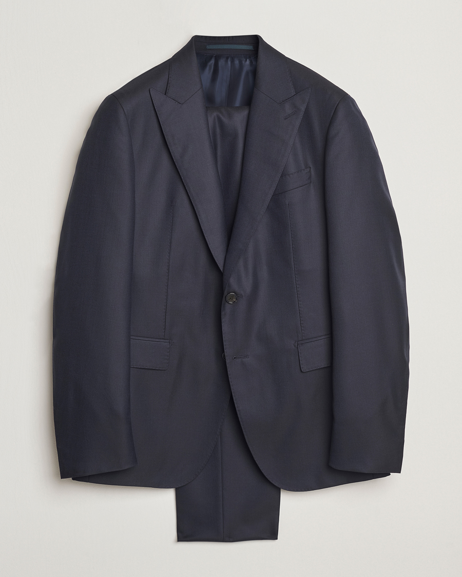 Hombres | Trajes | BOSS CAMEL | Harvers Cotton/Silk Suit Dark Blue