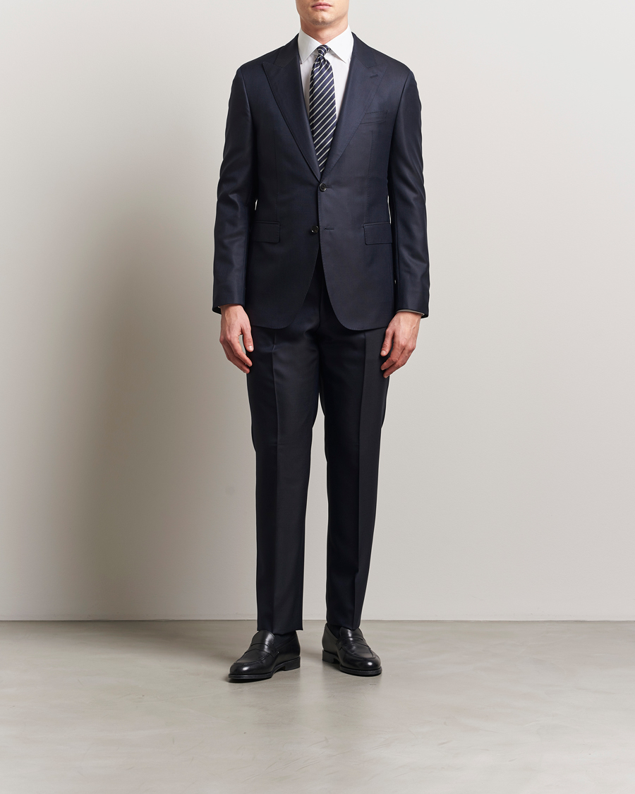 Hombres | Trajes | BOSS CAMEL | Harvers Cotton/Silk Suit Dark Blue