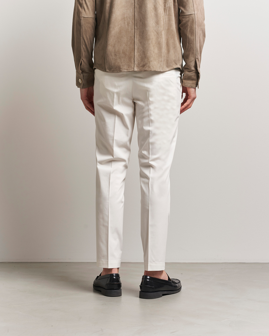 Hombres | Pantalones | BOSS CAMEL | Kaiton Cotton Pleated Trousers Open White