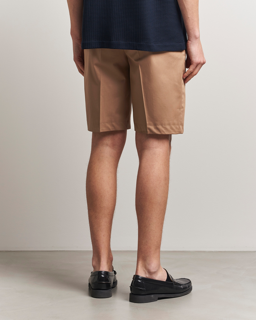 Hombres | Pantalones cortos | BOSS CAMEL | Peet Cotton Pleated Shorts Open Beige