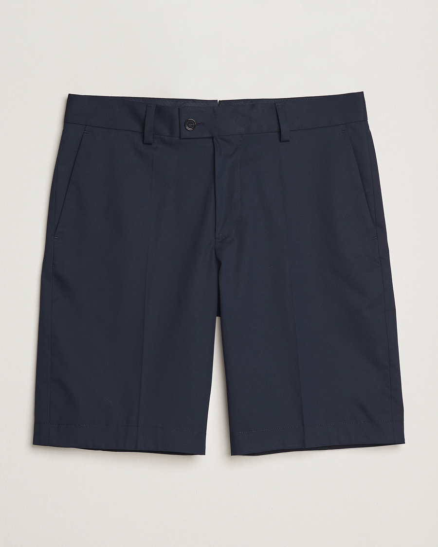 Hombres | Pantalones cortos | BOSS CAMEL | Peet Cotton Pleated Shorts Dark Blue