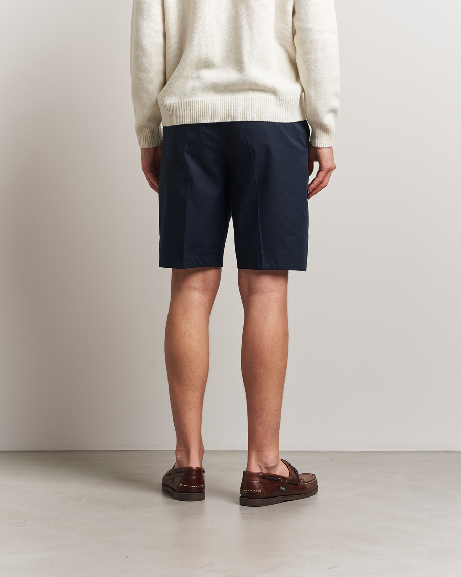Hombres | Pantalones cortos | BOSS CAMEL | Peet Cotton Pleated Shorts Dark Blue
