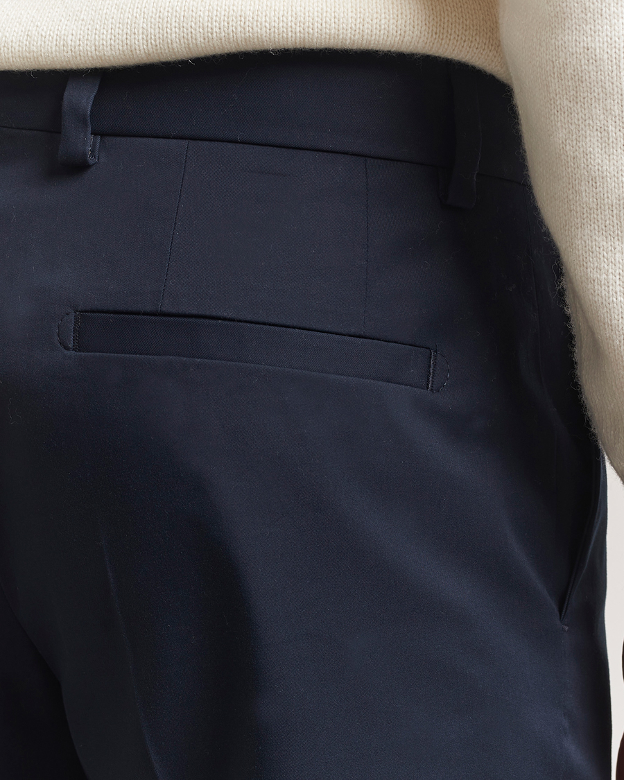 Hombres | Pantalones cortos | BOSS CAMEL | Peet Cotton Pleated Shorts Dark Blue