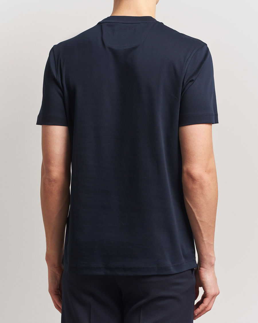 Hombres | Camisetas | BOSS CAMEL | Tesar Cotton Knitted T-Shirt Dark Blue