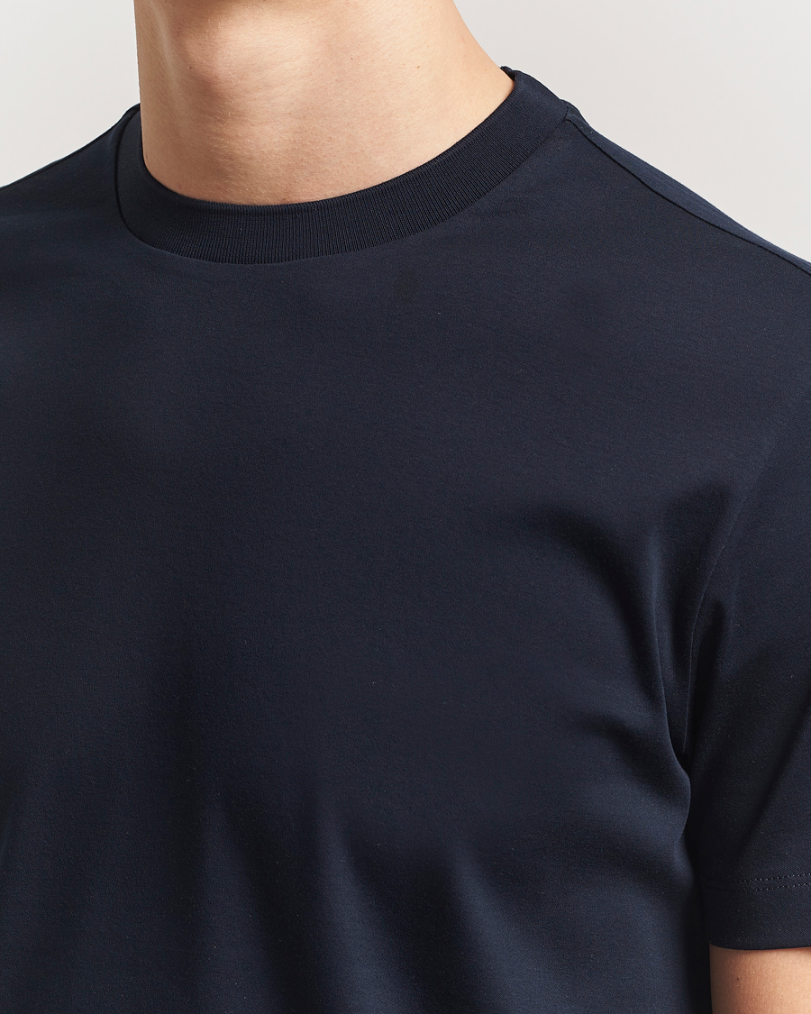 Hombres | Camisetas | BOSS CAMEL | Tesar Cotton Knitted T-Shirt Dark Blue
