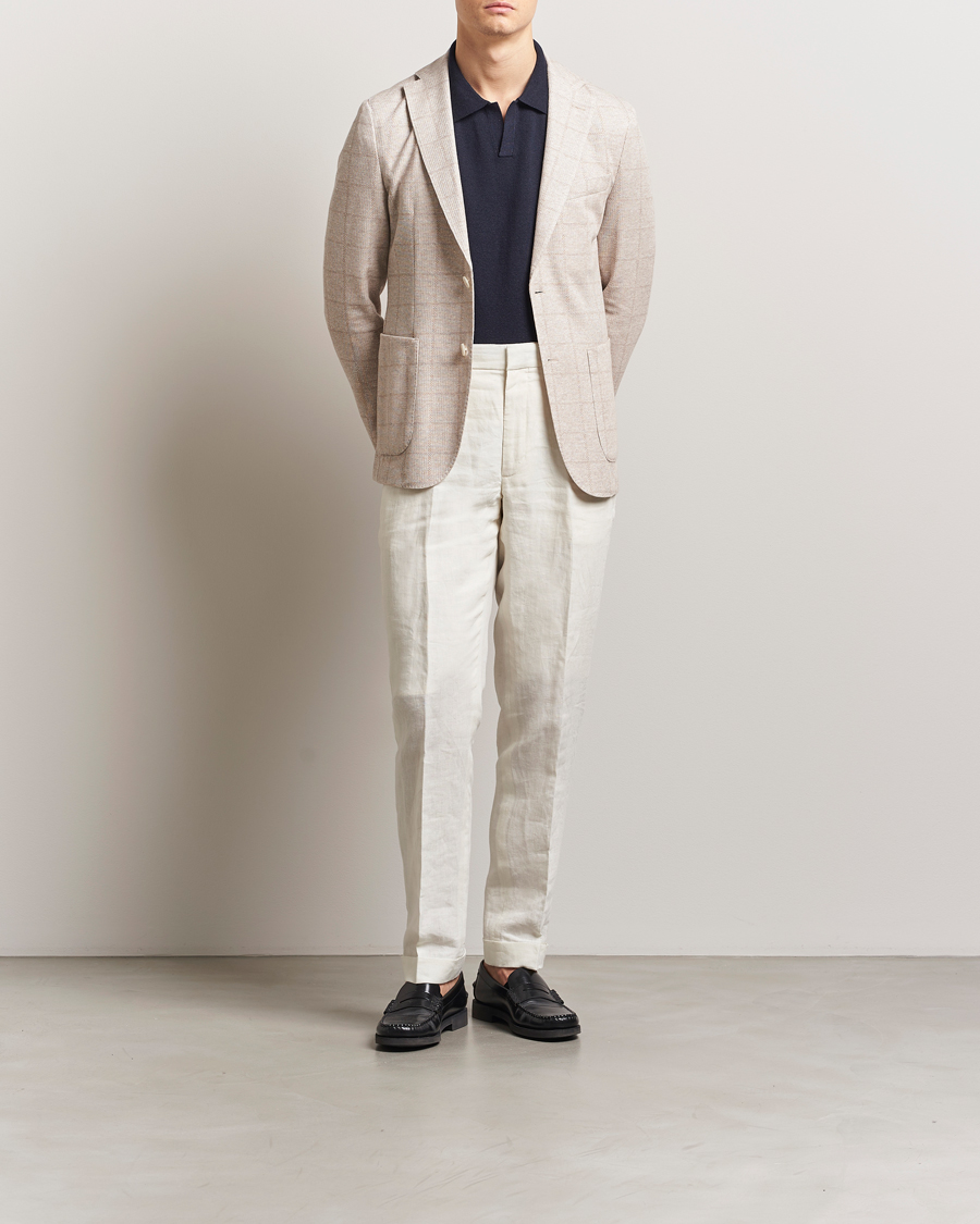 Hombres | Blazers | BOSS BLACK | Hanry Checked Jersey Patch Pocket Blazer Open White