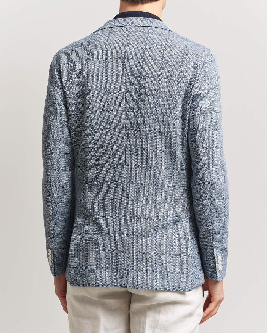 Hombres | Blazers | BOSS BLACK | Hanry Checked Jersey Patch Pocket Blazer Light Blue
