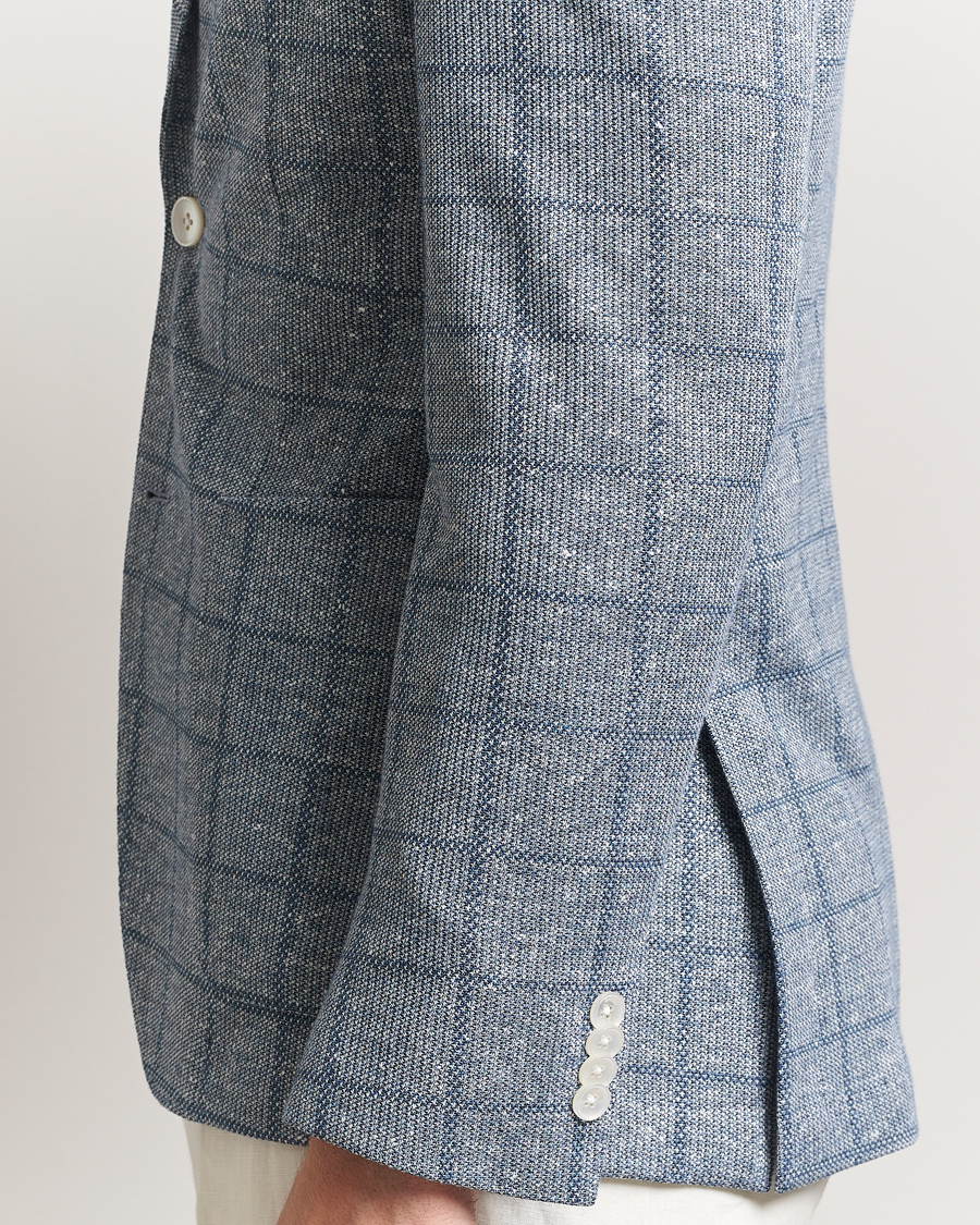 Hombres | Blazers | BOSS BLACK | Hanry Checked Jersey Patch Pocket Blazer Light Blue