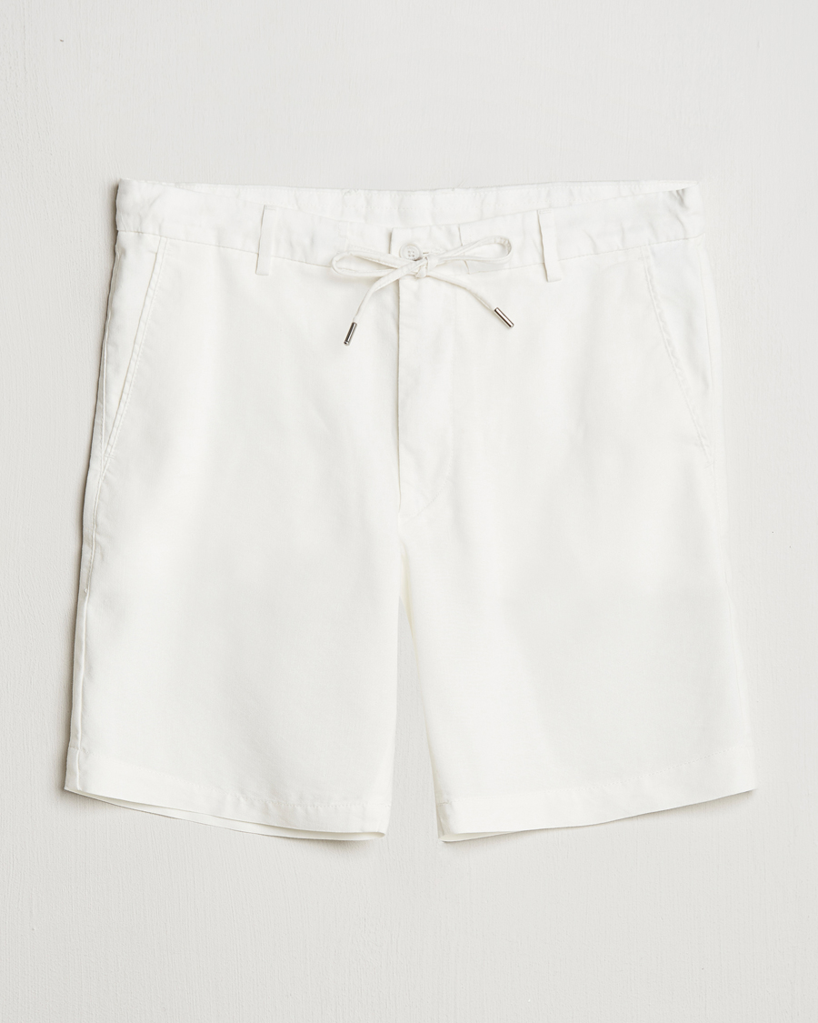 Hombres | Pantalones cortos | BOSS BLACK | Kane Linen/Cotton Drawstring Shorts White