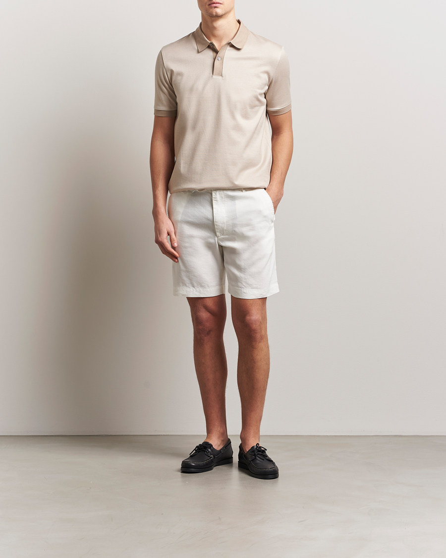 Hombres | Pantalones cortos | BOSS BLACK | Kane Linen/Cotton Drawstring Shorts White