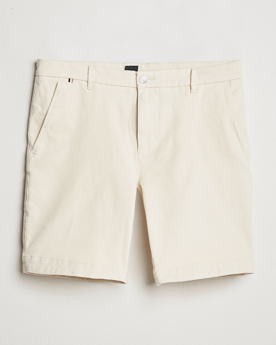 Hombres | Pantalones cortos | BOSS BLACK | Slice Structured Cotton Shorts Open White