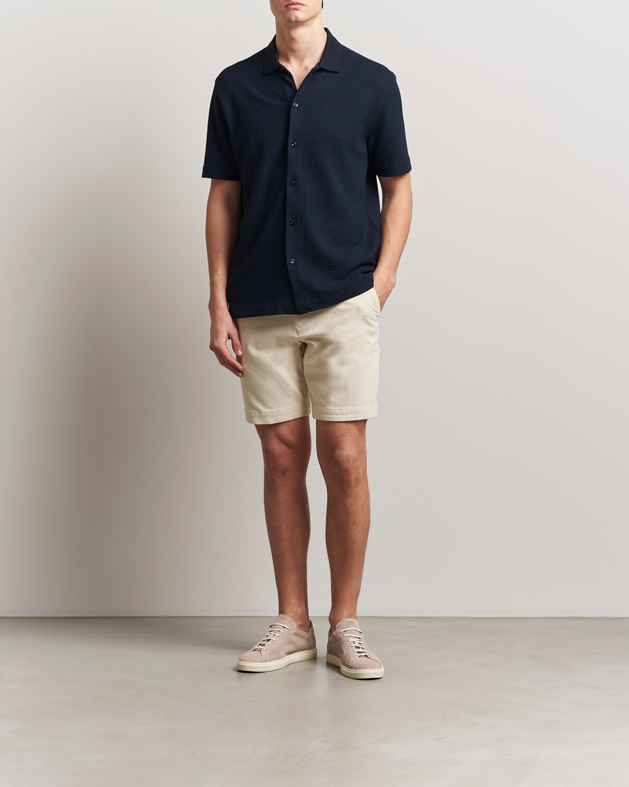 Hombres | Pantalones cortos | BOSS BLACK | Slice Structured Cotton Shorts Open White