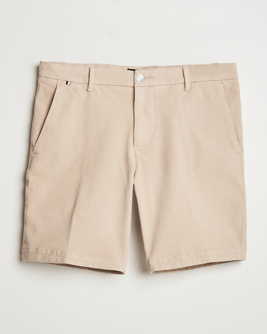 Hombres | Pantalones cortos | BOSS BLACK | Slice Structured Cotton Shorts Light Beige