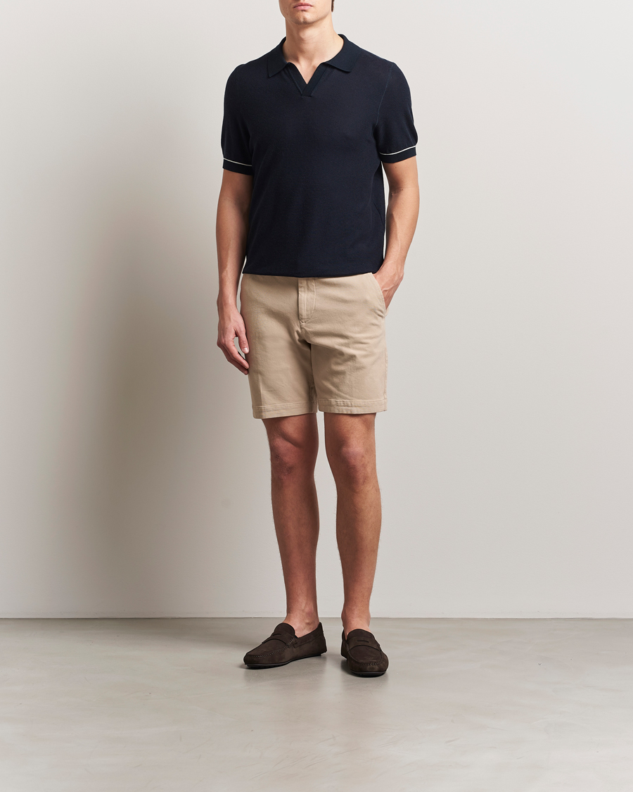Hombres | Pantalones cortos | BOSS BLACK | Slice Structured Cotton Shorts Light Beige