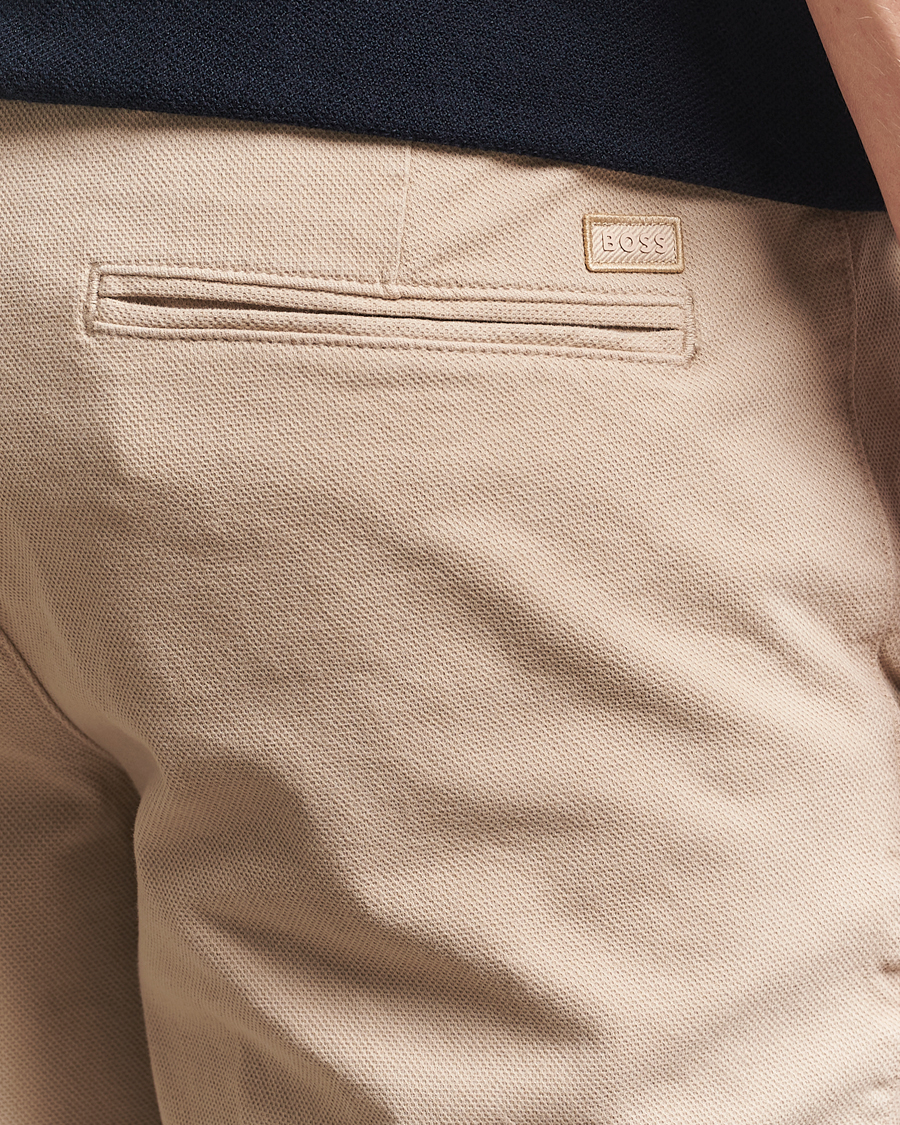 Hombres | Pantalones cortos | BOSS BLACK | Slice Structured Cotton Shorts Light Beige
