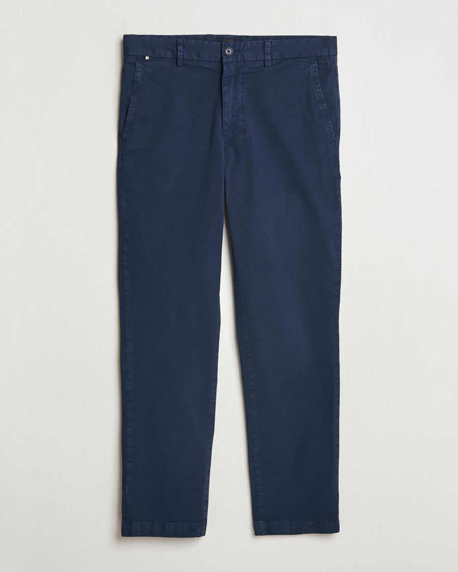 Hombres | Pantalones | BOSS BLACK | Kaiton Structured Cotton Pants Dark Blue