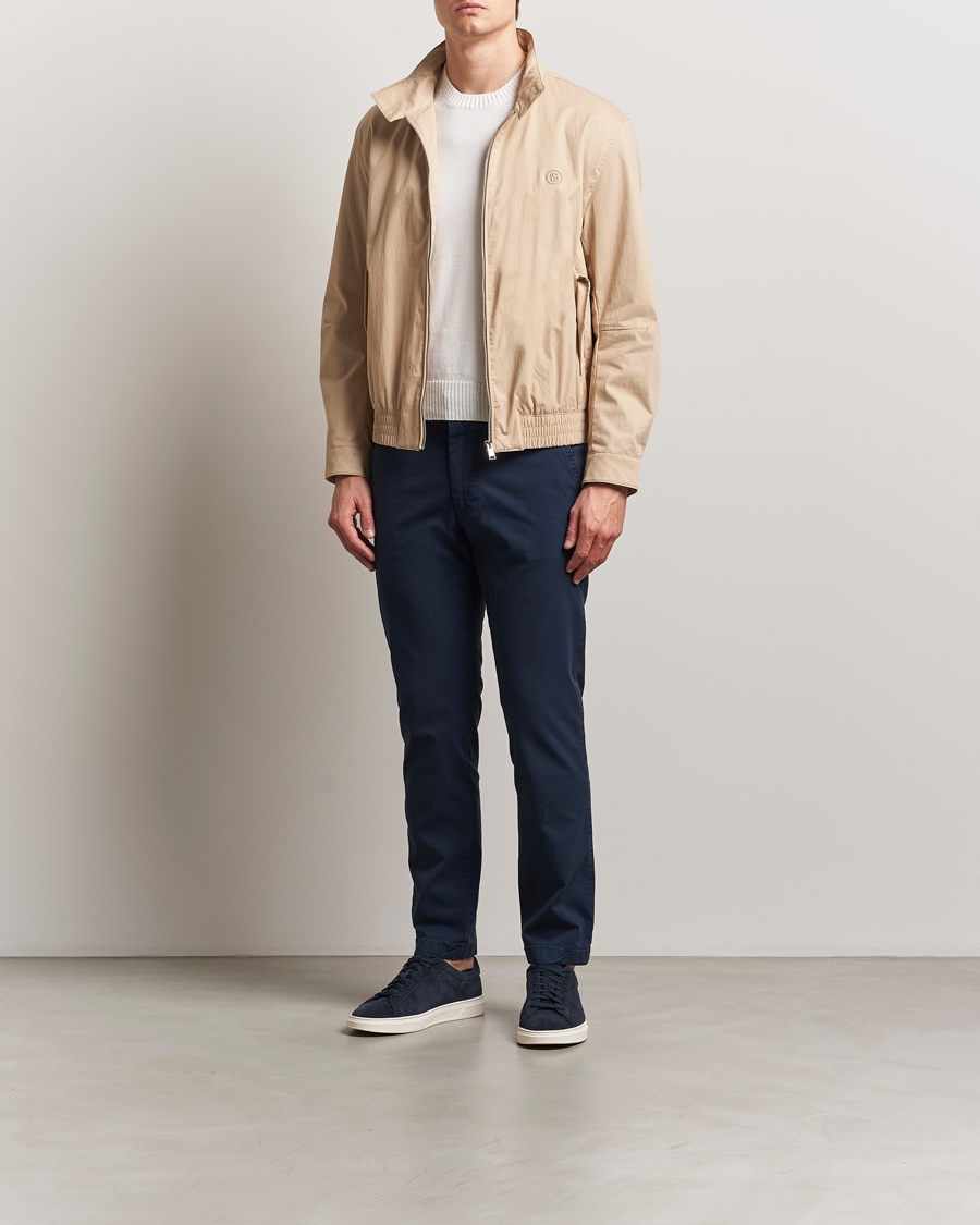 Hombres | Pantalones | BOSS BLACK | Kaiton Structured Cotton Pants Dark Blue