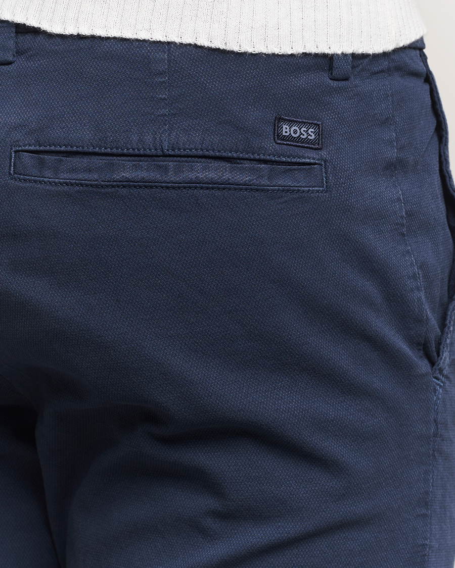 Hombres | Pantalones | BOSS BLACK | Kaiton Structured Cotton Pants Dark Blue