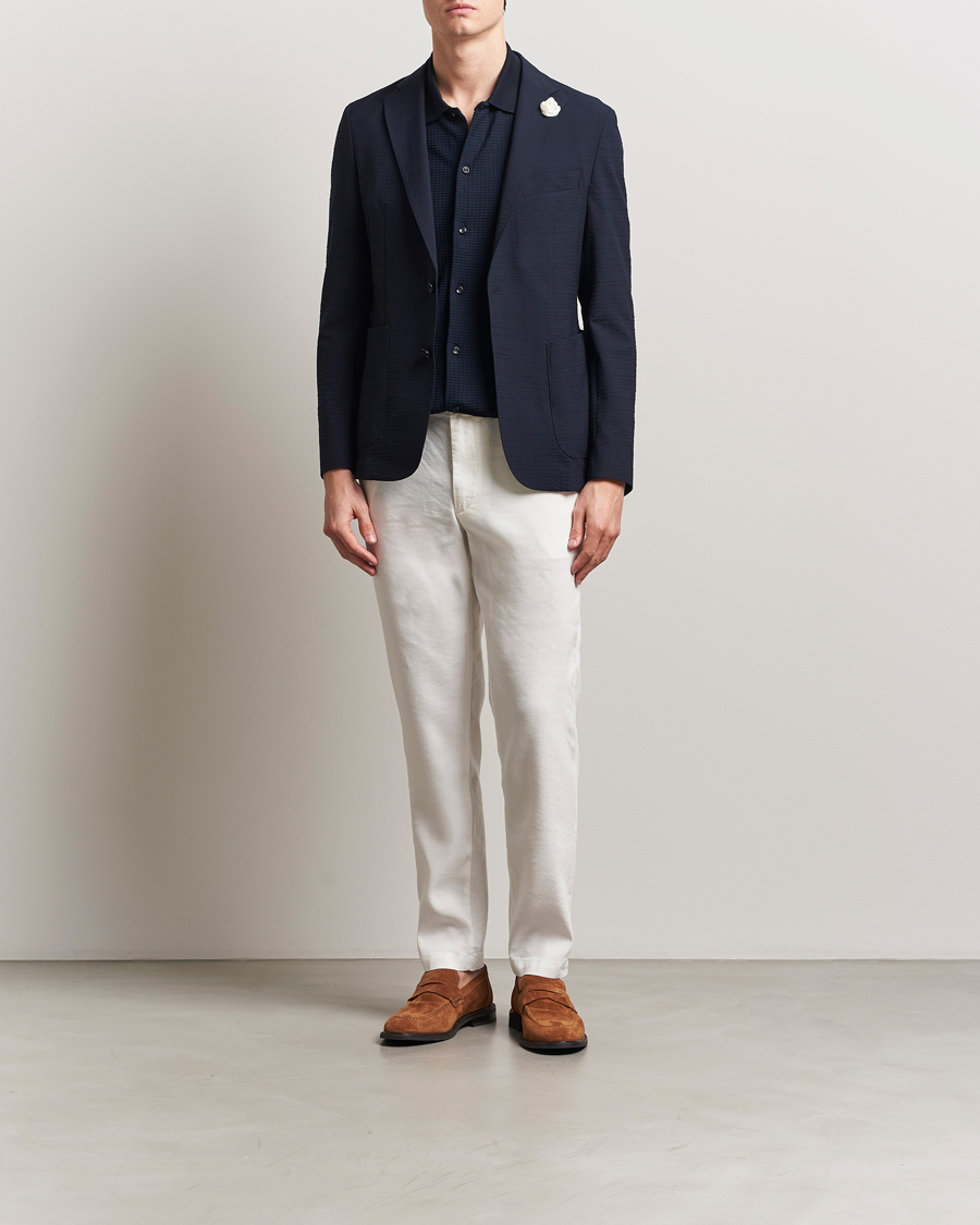 Hombres | Pantalones | BOSS BLACK | Kane Linen Blend Drawstring Trousers White