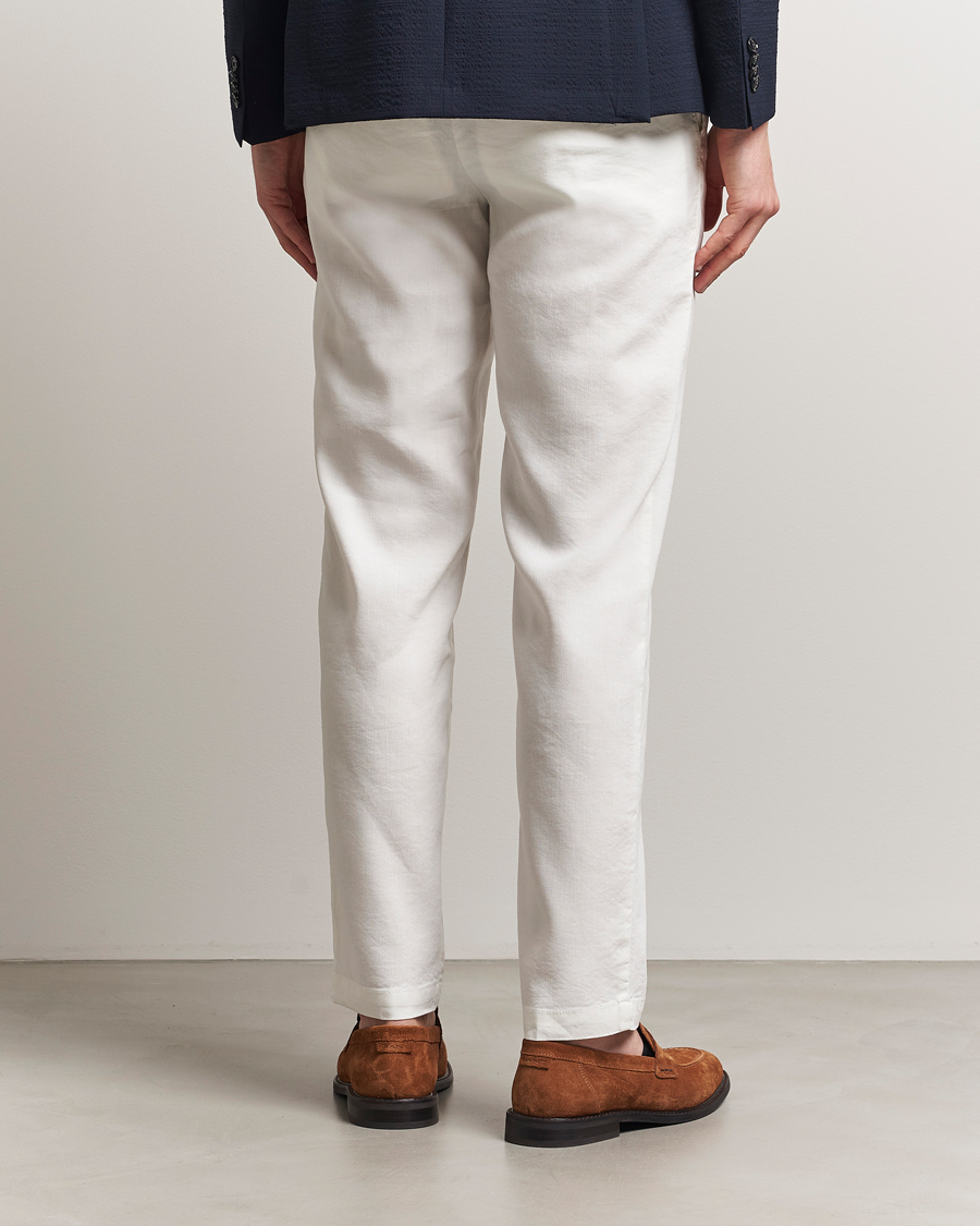 Hombres | Pantalones | BOSS BLACK | Kane Linen Blend Drawstring Trousers White