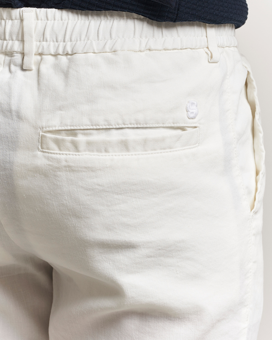 Hombres | Pantalones | BOSS BLACK | Kane Linen Blend Drawstring Trousers White