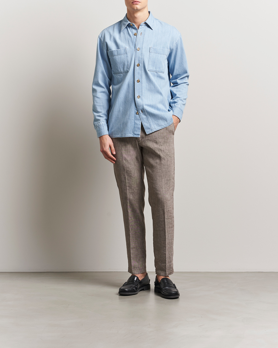 Hombres | Pantalones | BOSS BLACK | Kane Linen Blend Drawstring Trousers Dark Brown