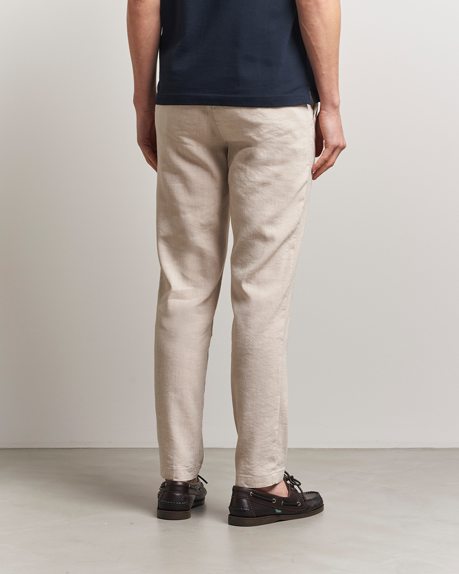 Hombres | Pantalones | BOSS BLACK | Kane Linen Blend Drawstring Trousers Light Beige