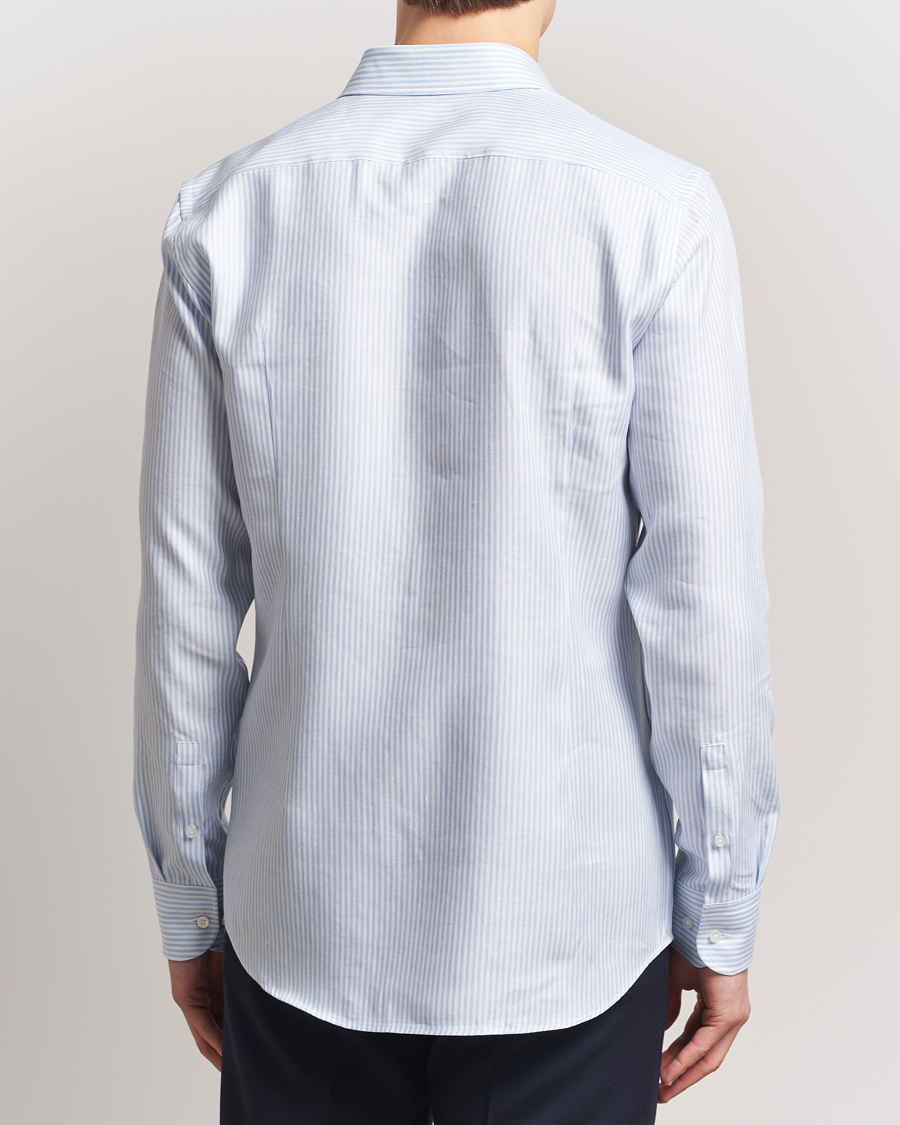 Hombres | Camisas | BOSS BLACK | Hank Linen/Lyocell Striped Shirt Blue/White