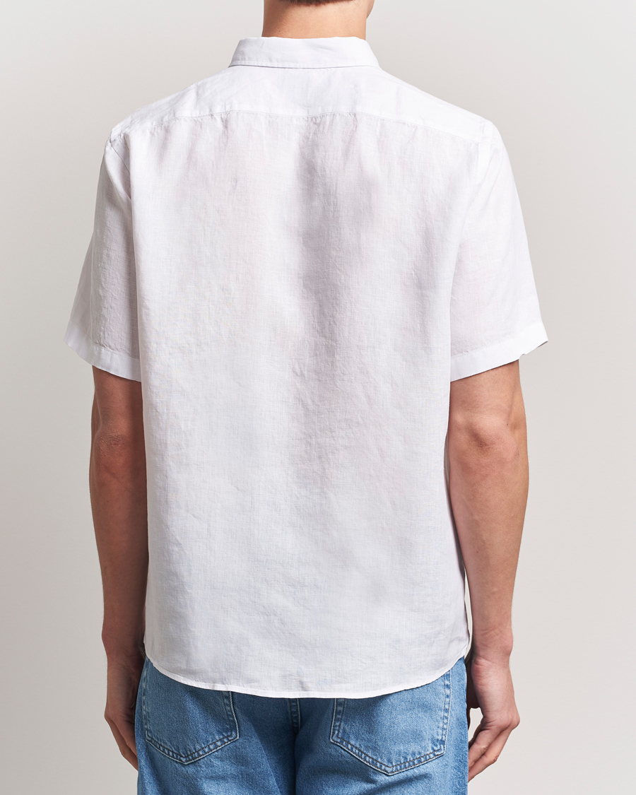 Hombres | Camisas | BOSS BLACK | Liam Linen Short Sleeve Shirt White