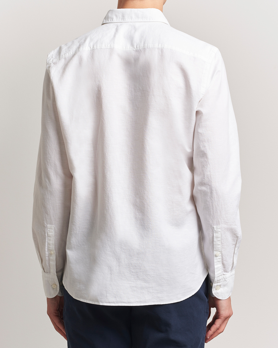 Hombres | Camisas | BOSS BLACK | Hal Cotton/Linen Contrast Shirt White