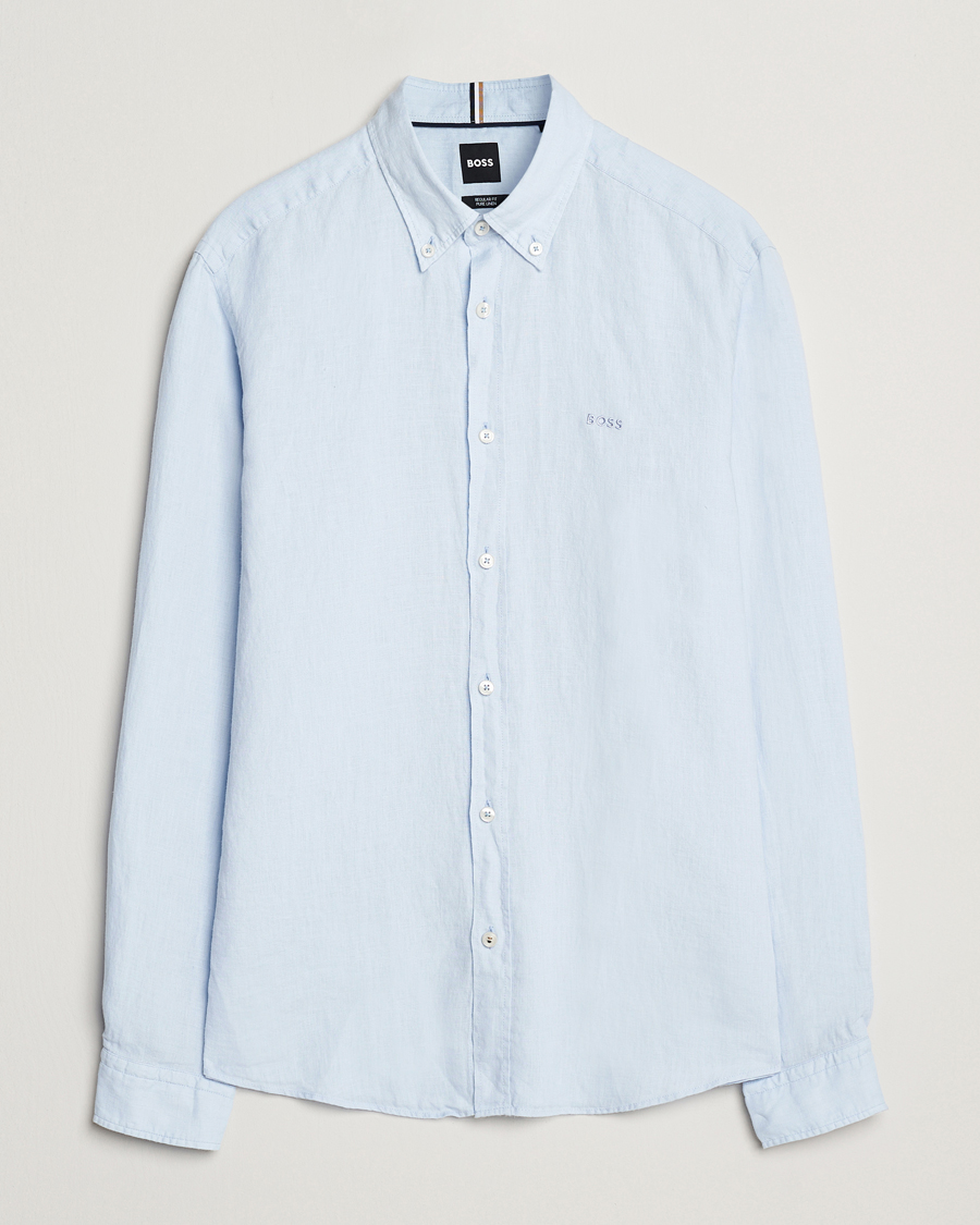 Hombres | Camisas | BOSS BLACK | Liam Linen Shirt Light Blue