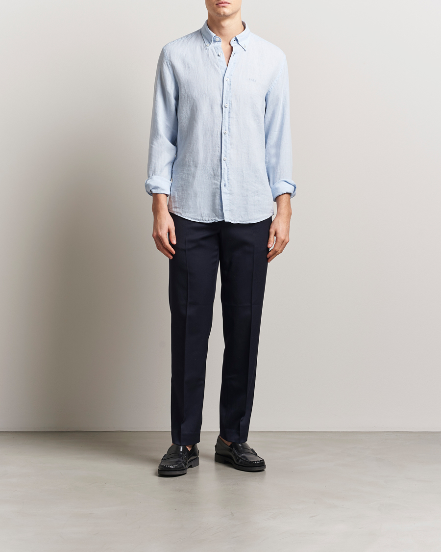 Hombres | Camisas | BOSS BLACK | Liam Linen Shirt Light Blue