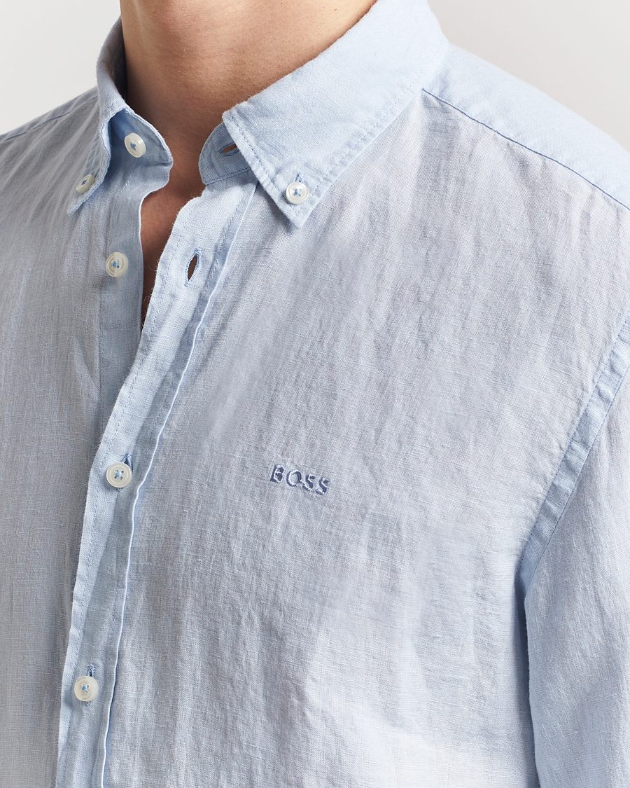 Hombres | Camisas | BOSS BLACK | Liam Linen Shirt Light Blue