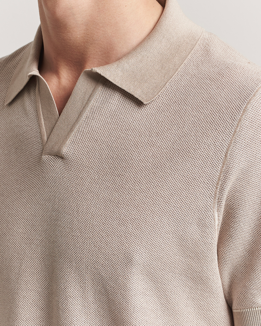 Hombres | Polos | BOSS BLACK | Jianluca Cotton/Lyocell Knitted Polo Open White