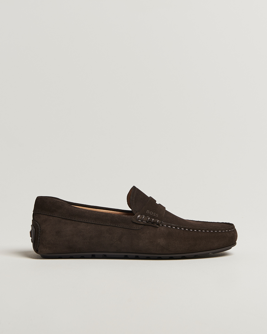 Hombres | BOSS BLACK Noel Suede Moccasin Dark Brown | BOSS BLACK | Noel Suede Moccasin Dark Brown