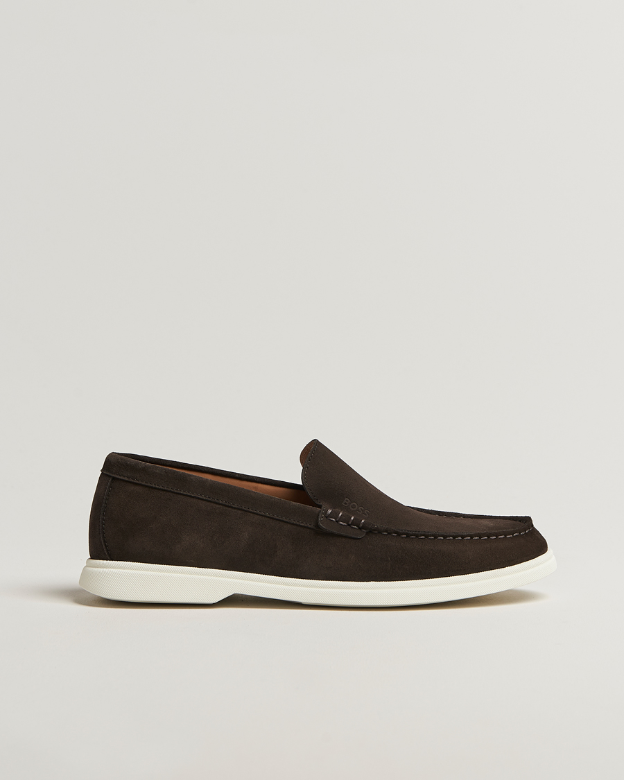 Hombres | BOSS BLACK Sienne Suede Loafer Dark Brown | BOSS BLACK | Sienne Suede Loafer Dark Brown