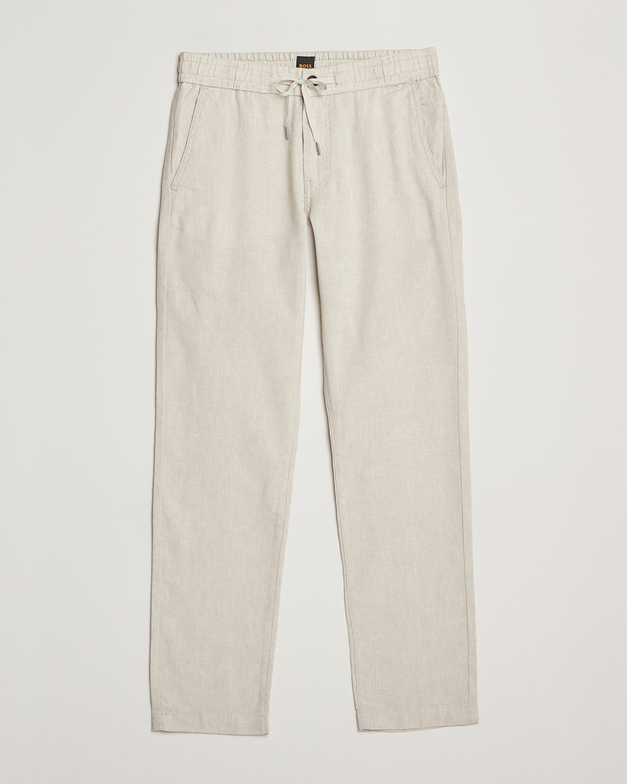 Hombres | Pantalones | BOSS ORANGE | Sanderson Linen Pants Light Beige