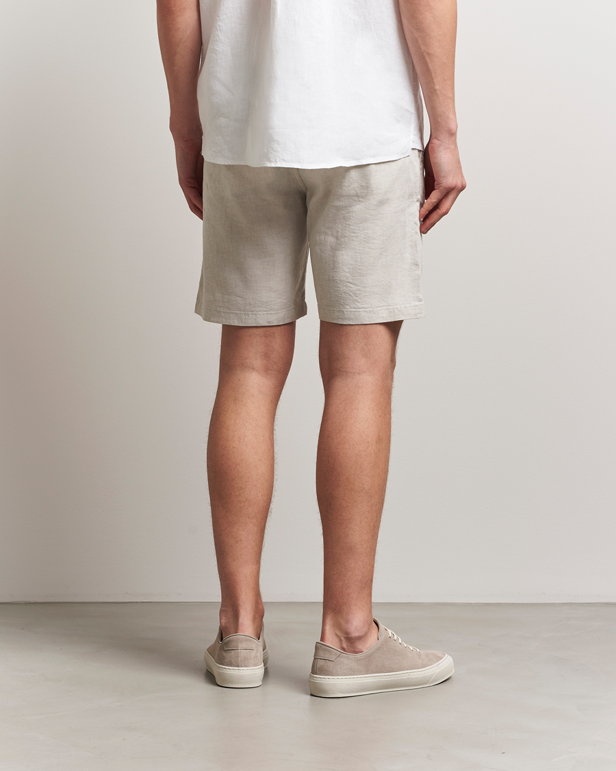 Hombres | Pantalones cortos | BOSS ORANGE | Tapered Linen Chino Drawstring Shorts Light Beige