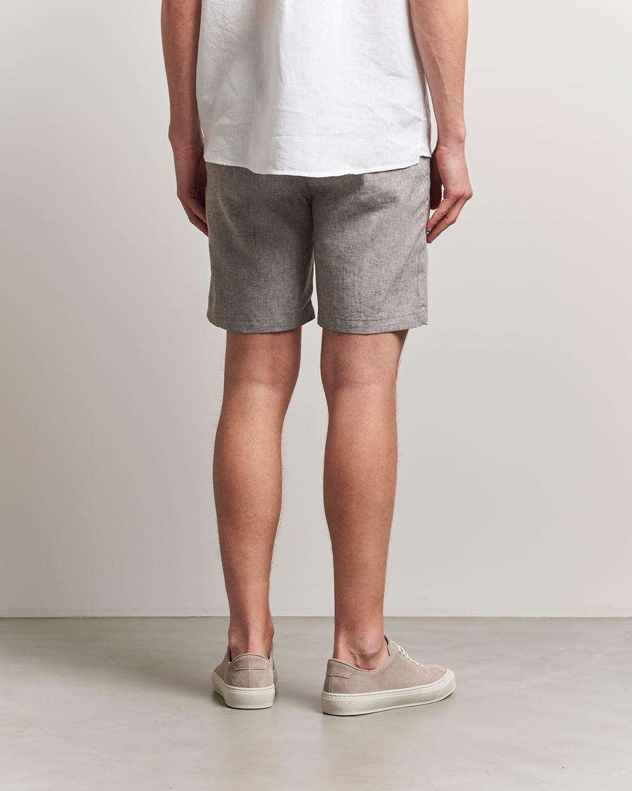 Hombres | Pantalones cortos | BOSS ORANGE | Tapered Linen Chino Drawstring Shorts Open Beige