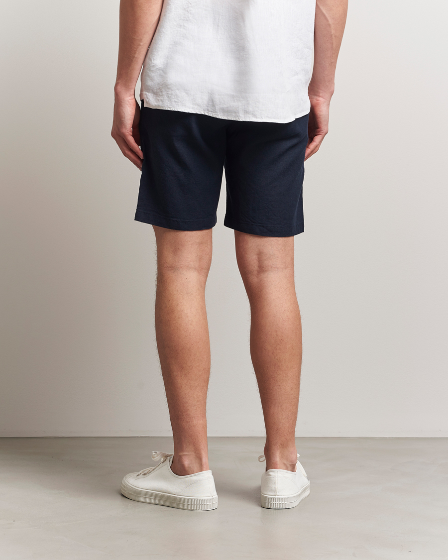 Hombres | Pantalones cortos | BOSS ORANGE | Tapered Linen Chino Drawstring Shorts Dark Blue