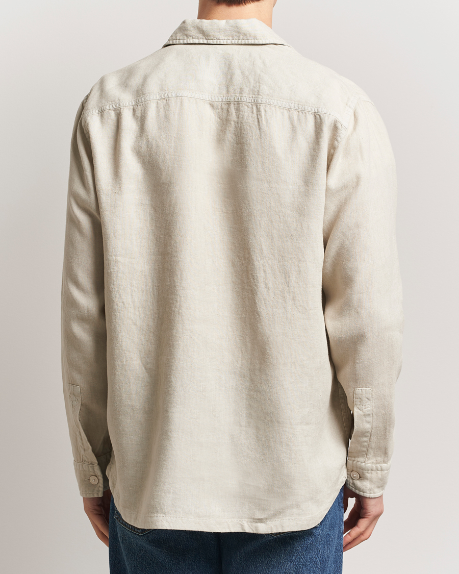 Hombres | Camisas | BOSS ORANGE | Locky Linen Overshirt Light Beige