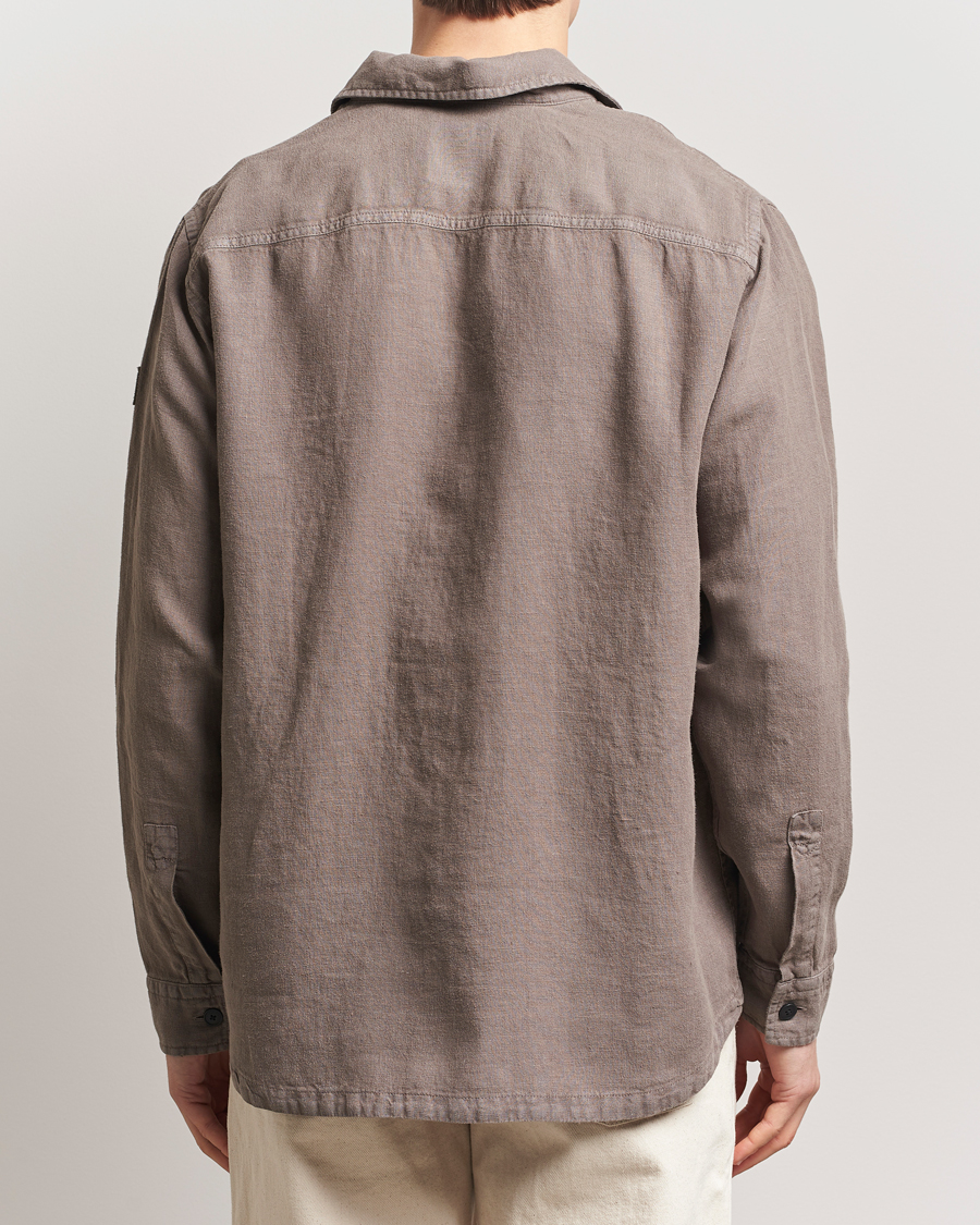 Hombres | Camisas | BOSS ORANGE | Locky Linen Overshirt Open Beige