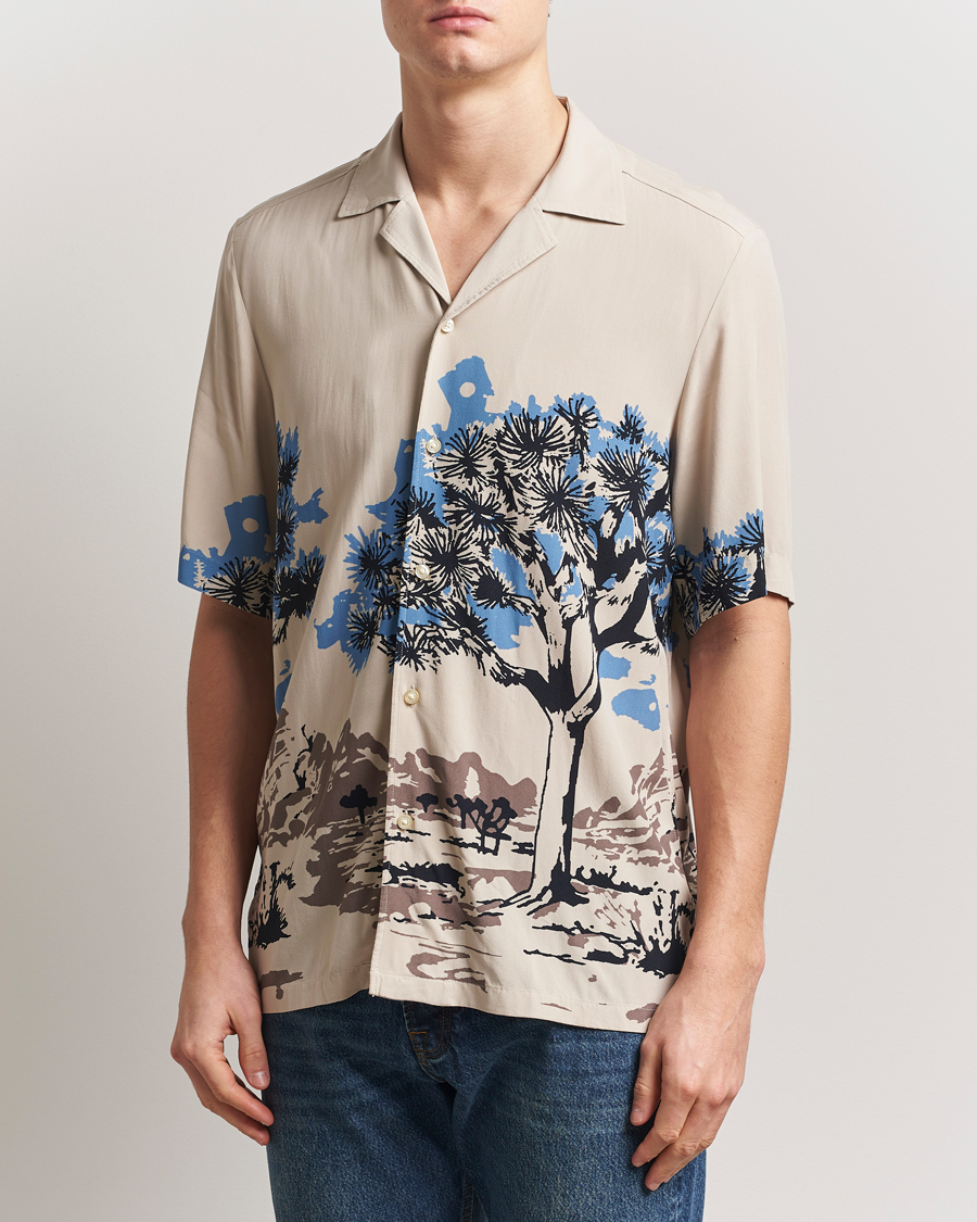 Hombres | Camisas | BOSS ORANGE | Rayer Printed Short Sleeve Shirt Light Beige