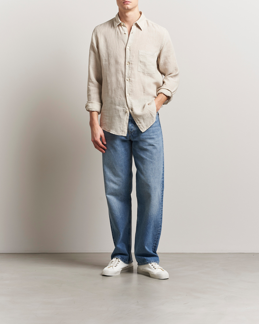 Hombres | Camisas | BOSS ORANGE | Relegant Linen Shirt Light Beige